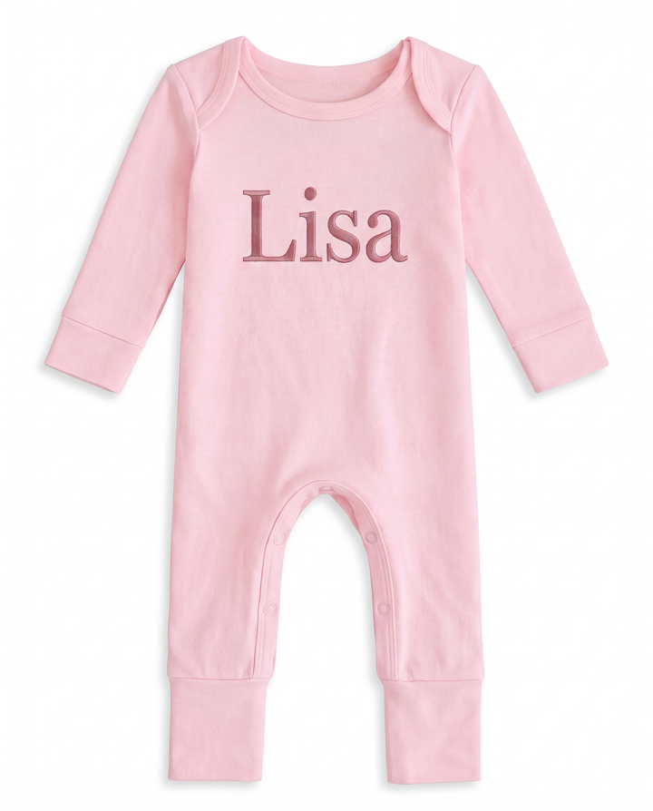 Custom Name Bamboo Full Length Snap Romper