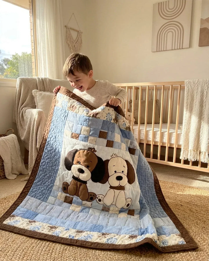 Little Puppy Bamboo Quilt Blanket
