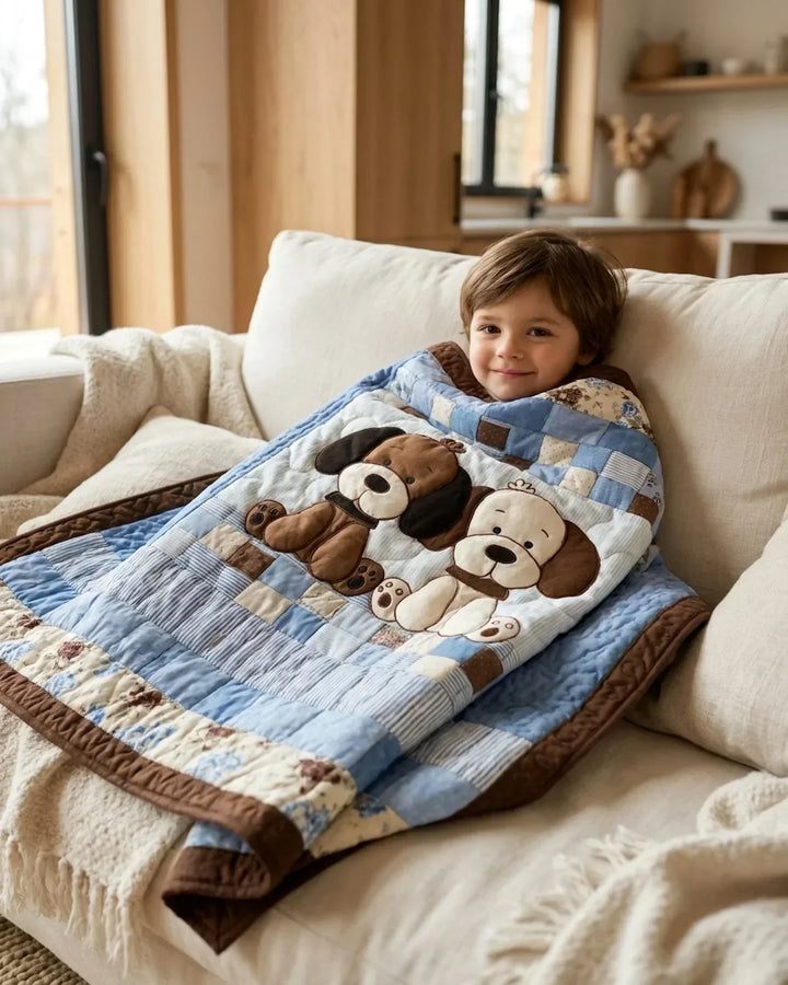 Little Puppy Bamboo Quilt Blanket