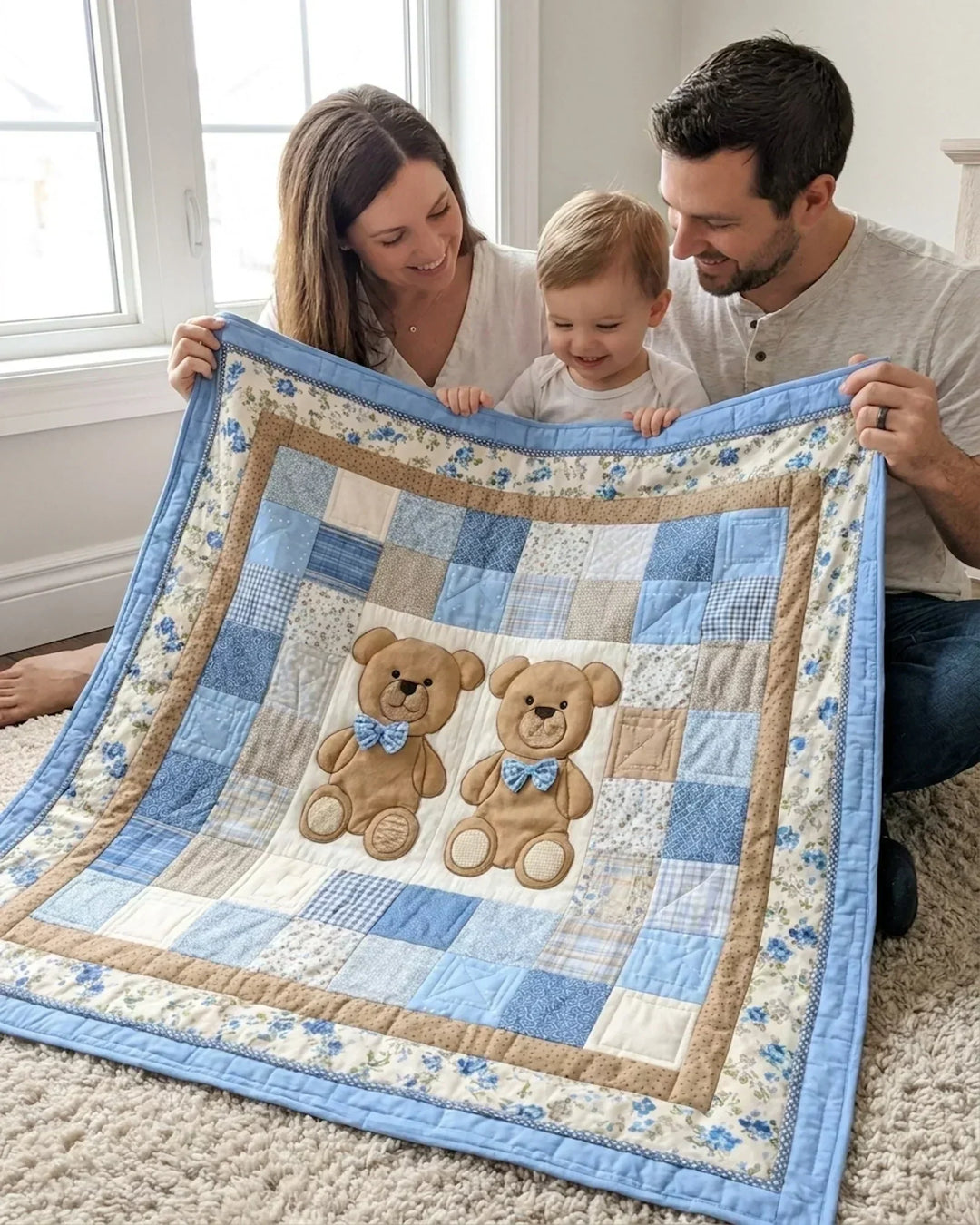 Little Teddy Bear Bamboo Quilt Blanket