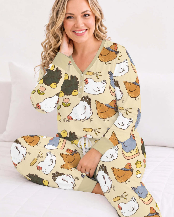 Little Chicken Friends Bamboo Women Pajama Set