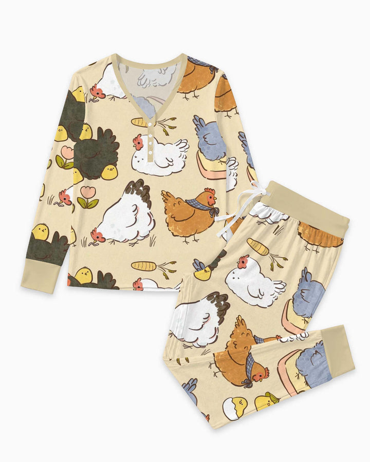 Little Chicken Friends Bamboo Women Pajama Set