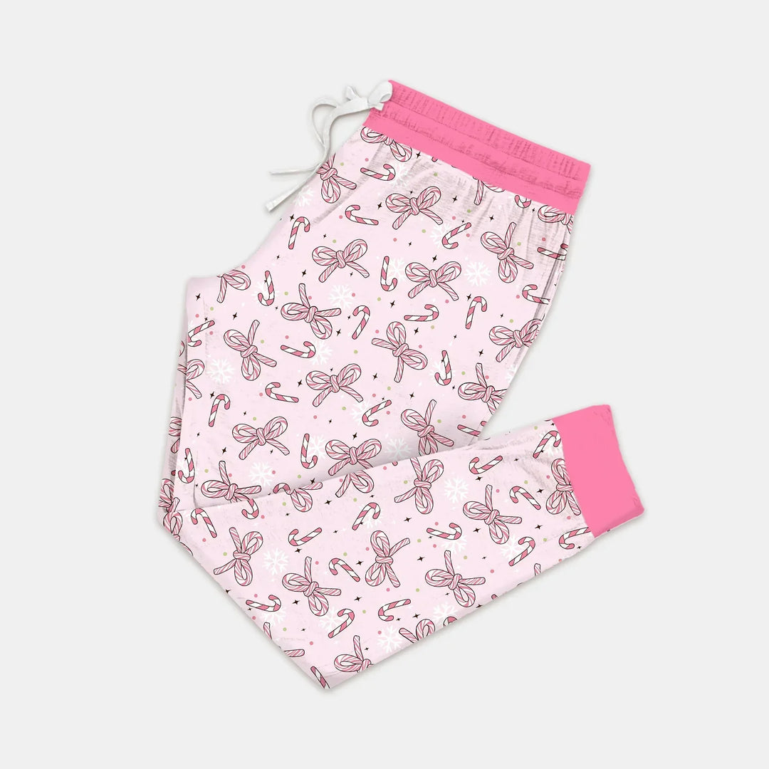 Pink Candy Bows Bamboo Women Pajama Set