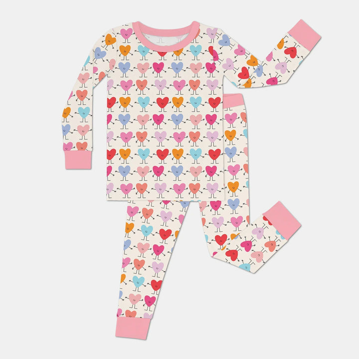 Sweet Hearts Bamboo Two Piece Long Sleeve Pajama Set