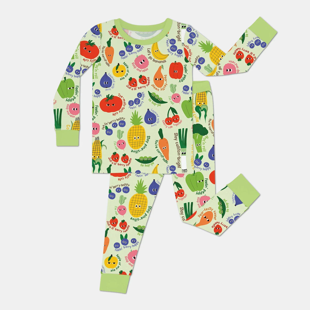 Little Veggie Garden Bamboo Two Piece Long Sleeve Pajama Set