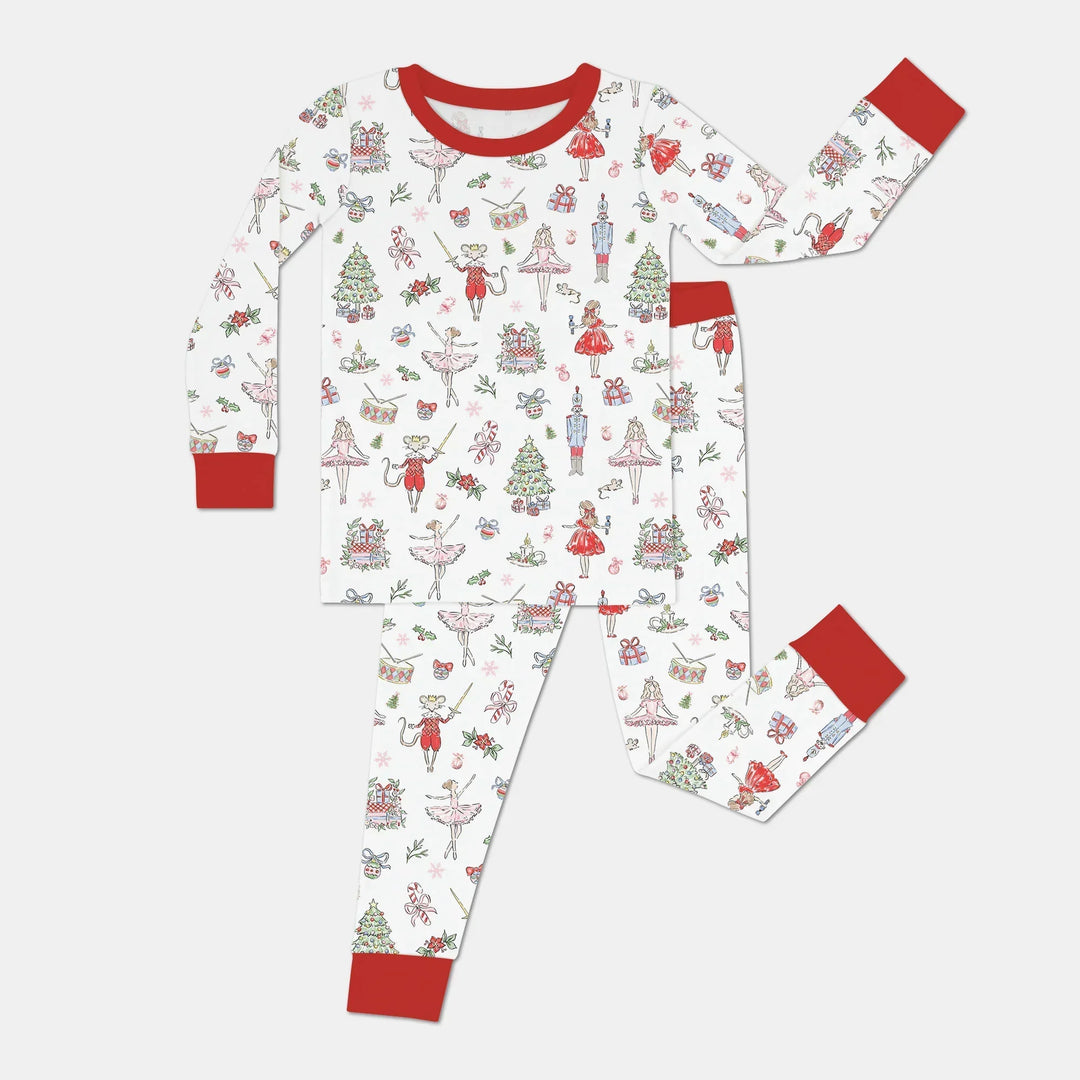 Sweet Nutcracker Holiday Matching Mom And Baby Bamboo Two Piece Long Sleeve Pajama Set