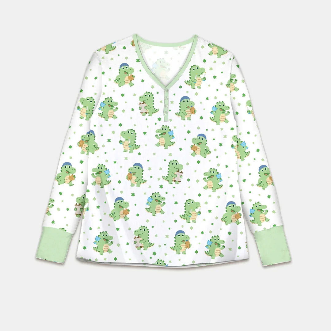 Shabbat Dinosaur Bamboo Women Pajama Set