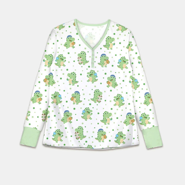 Shabbat Dinosaur Bamboo Women Pajama Set