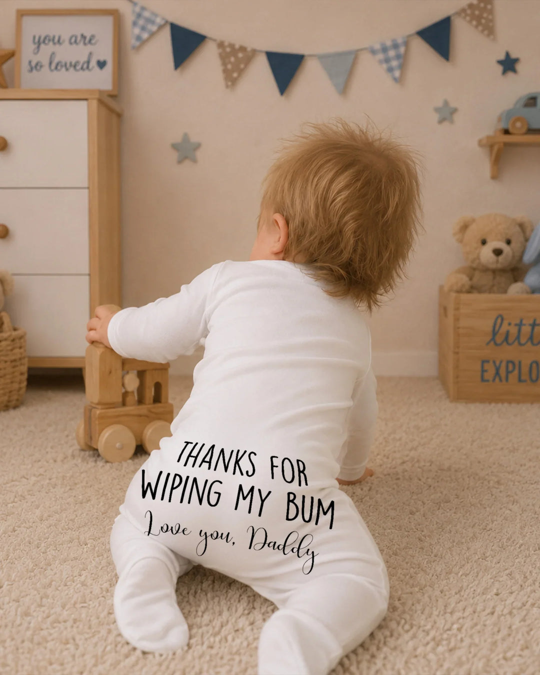 Custom Name Thanks For Wiping My Bum Bamboo Convertible Zippy