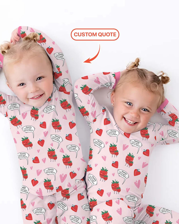 I love you berry much Bamboo Two Piece Long Sleeve Pajama Set