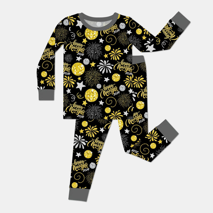 New Year's Eve Celebration Bamboo Two Piece Long Sleeve Pajama Set