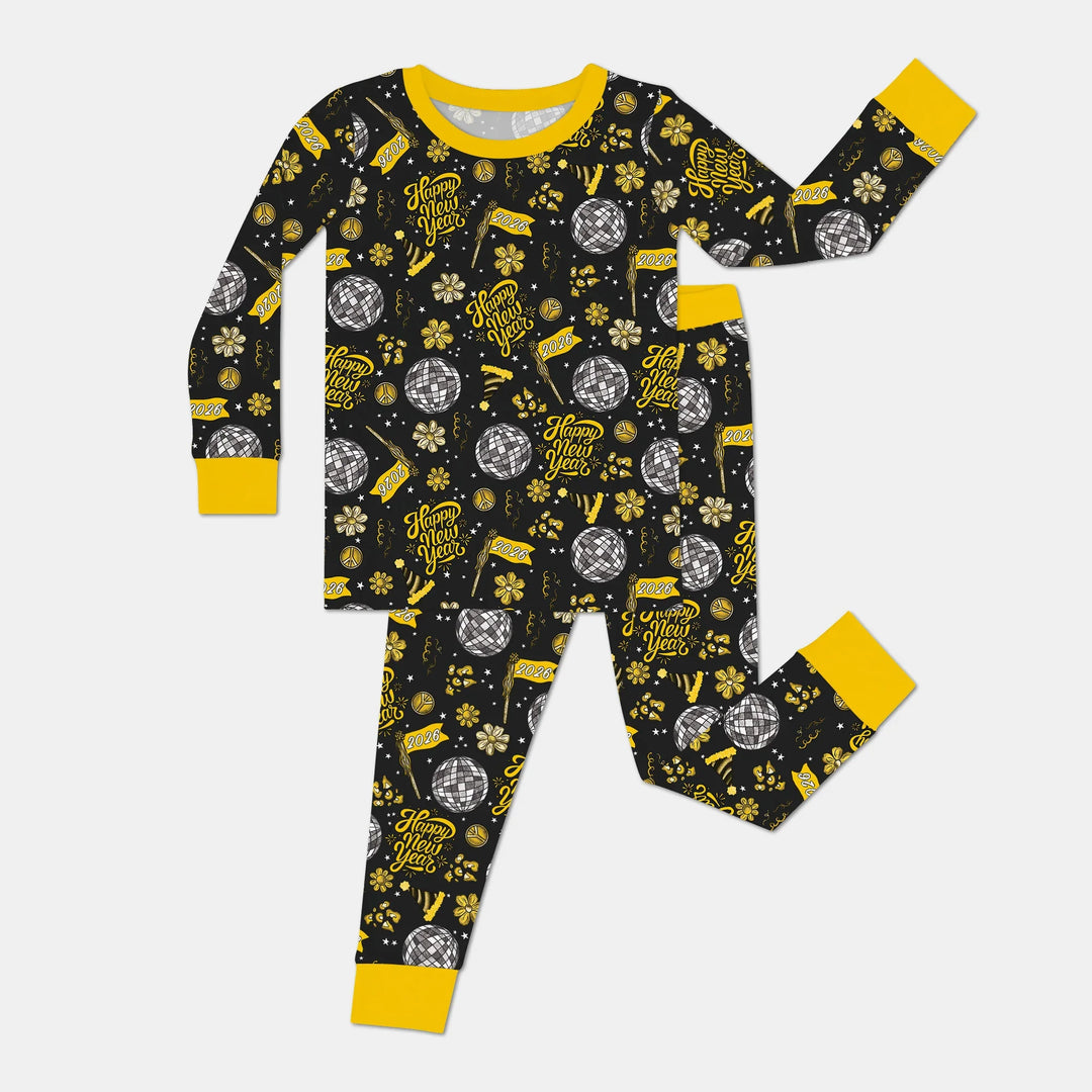 Disco New Years Eve Bamboo Two Piece Long Sleeve Pajama Set