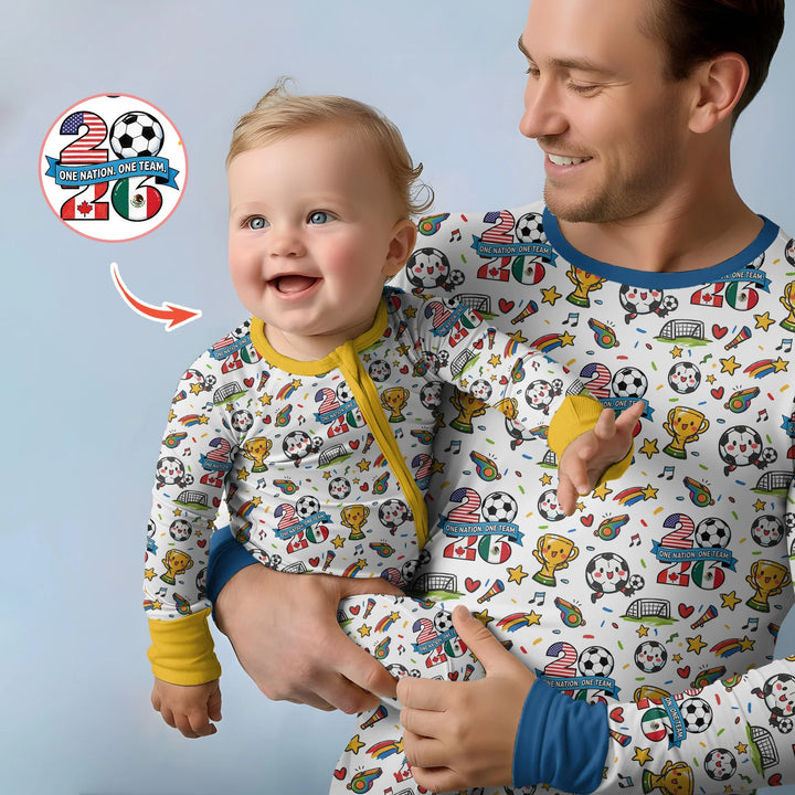 Soccer Fever 2026 Family Matching Bamboo Men's Pajama Set