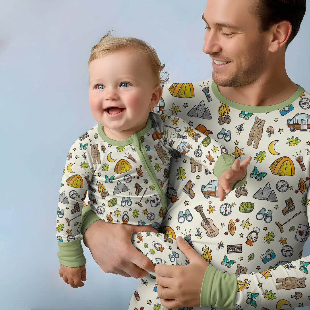 Love Camping Matching Family Bamboo Men's Pajama Set