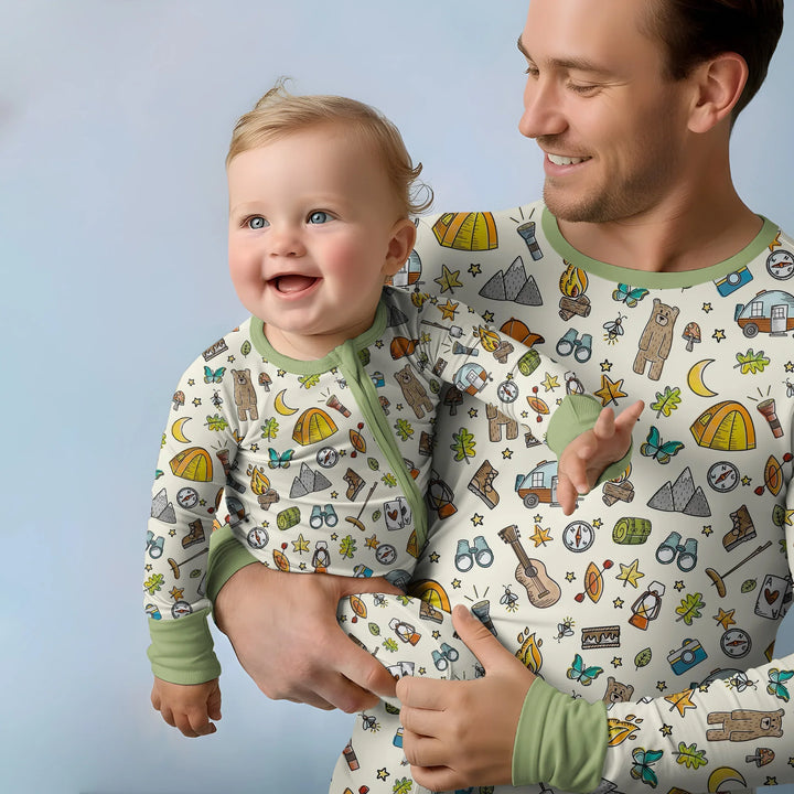 Love Camping Matching Family Bamboo Men's Pajama Set