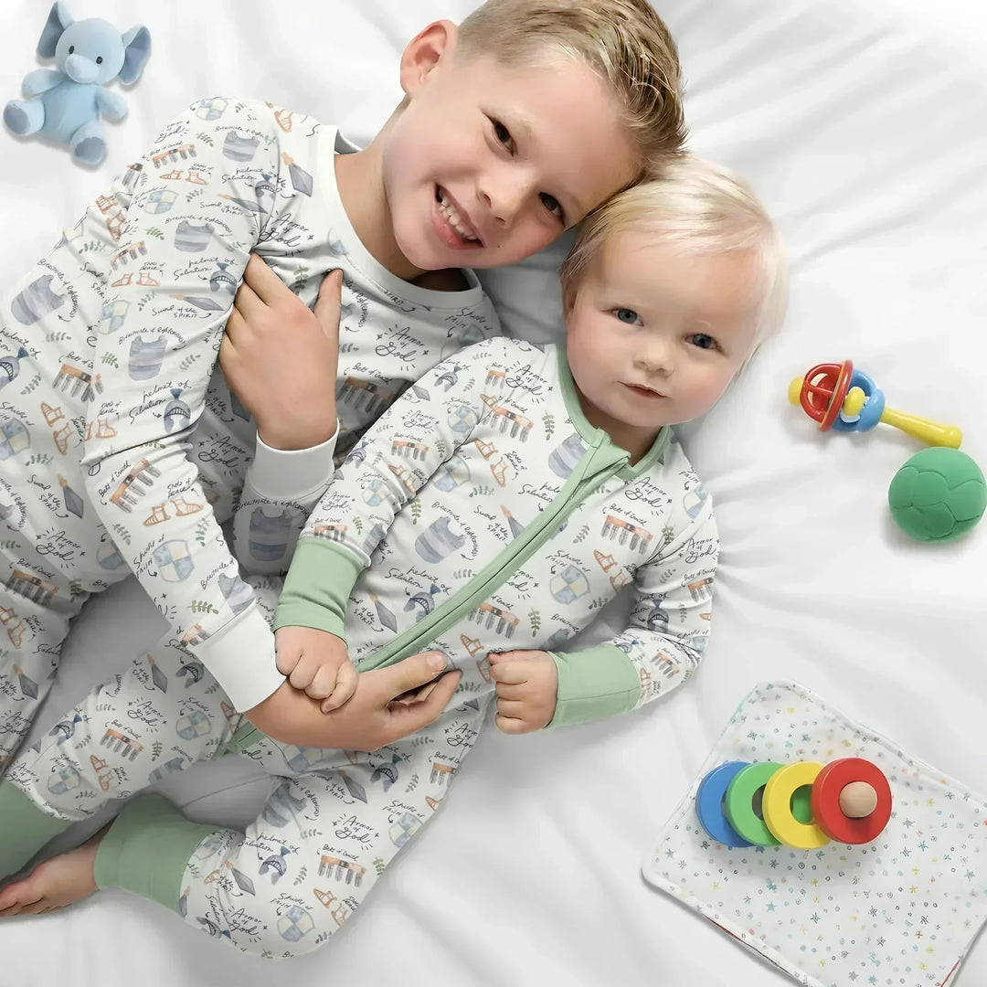Ephesians 6:10-18 Armor of God Bamboo Two Piece Long Sleeve Pajama Set