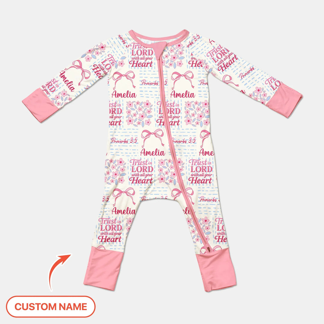 Trust The Lord With All Your Heart Custom Name Bamboo Convertible Zippy