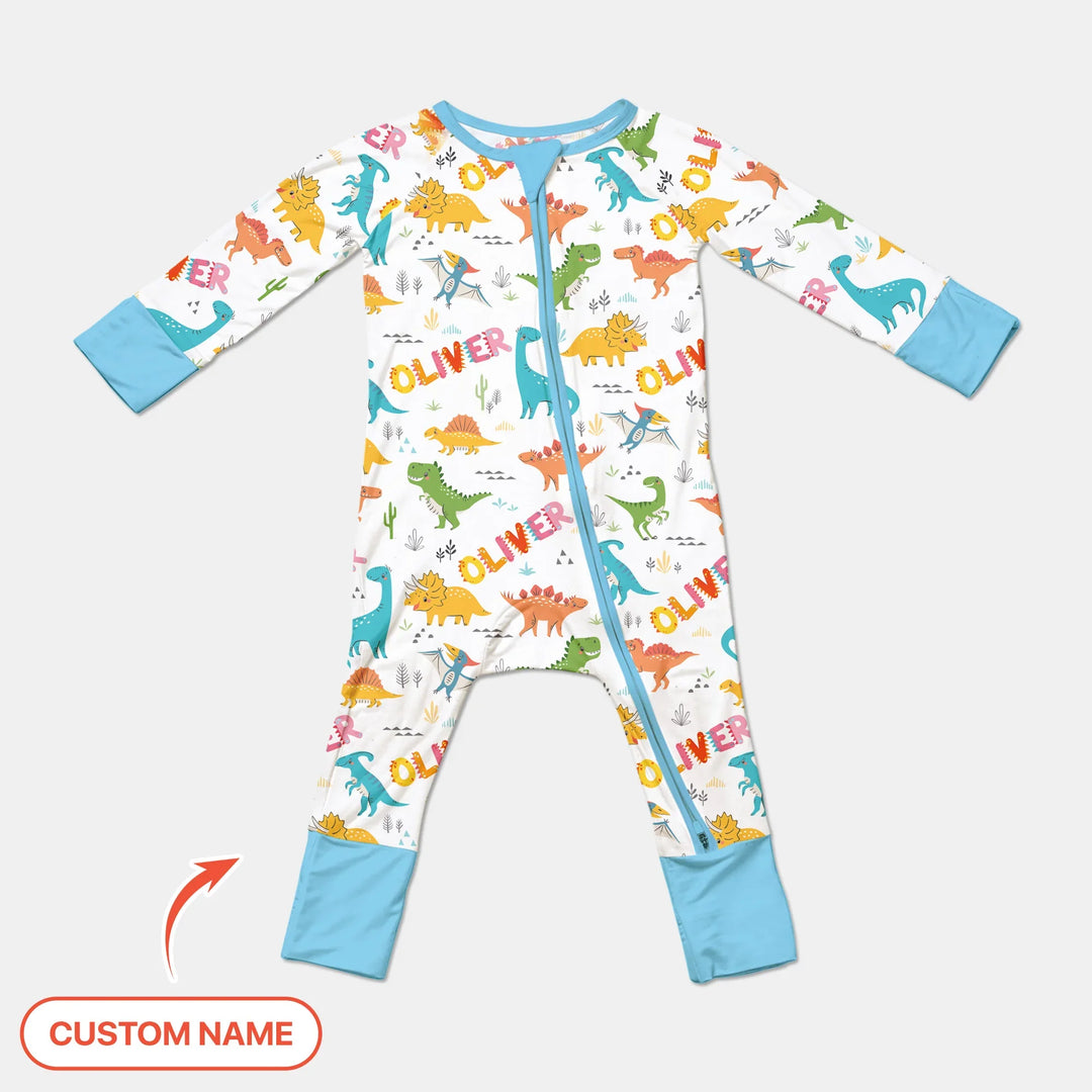 Dino Adventure Custom Name Bamboo Convertible Zippy