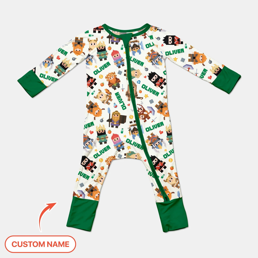 Blocky Buddy Squad Custom Name Bamboo Convertible Zippy