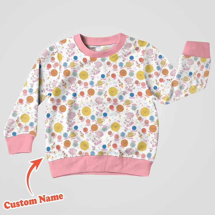Custom Name Little's Kid into Universer Bamboo Crewneck Sweatshirt