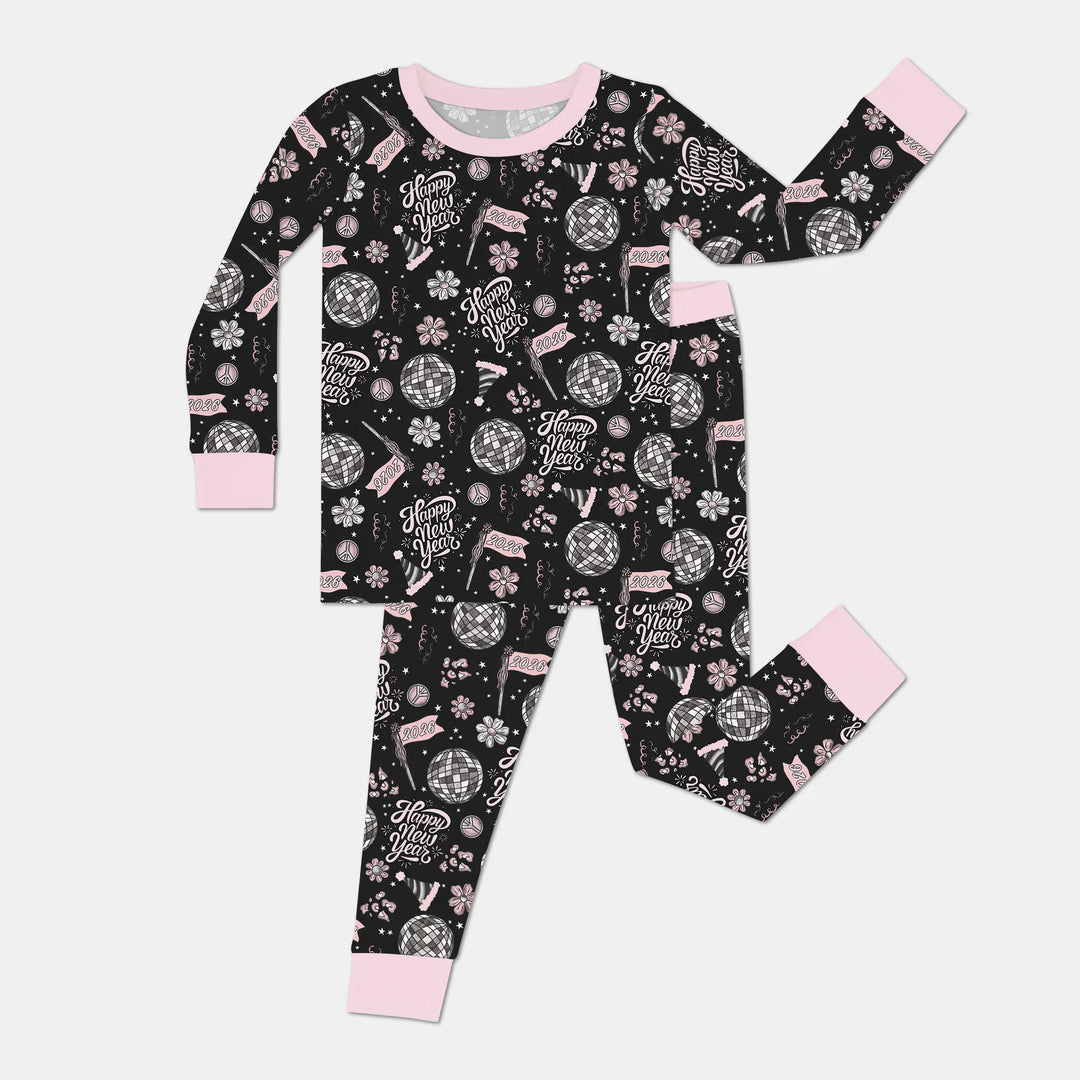Disco New Years Eve Bamboo Two Piece Long Sleeve Pajama Set