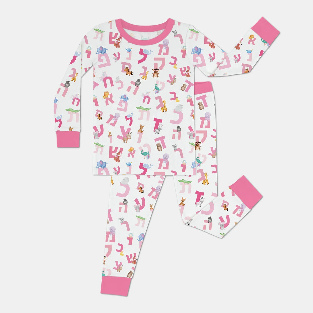 Aleph Bet Bamboo Two Piece Long Sleeve Pajama Set