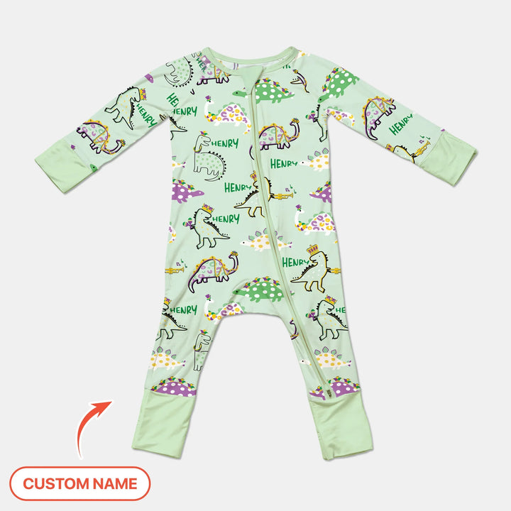Custom Name Mardi Gras Saurus Bamboo Convertible Zippy
