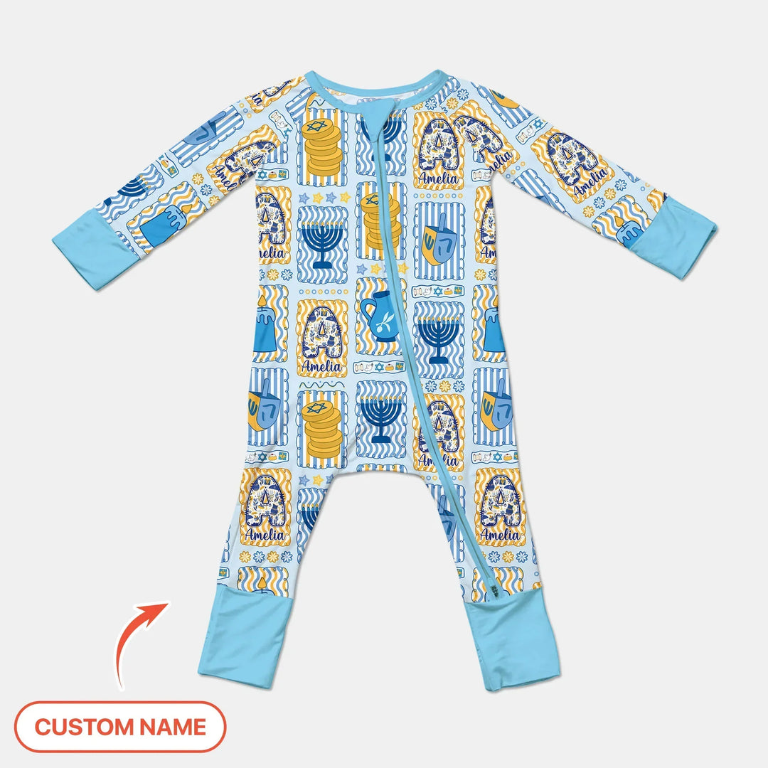 Custom Name Hanukkah Wonderland Bamboo Convertible Zippy