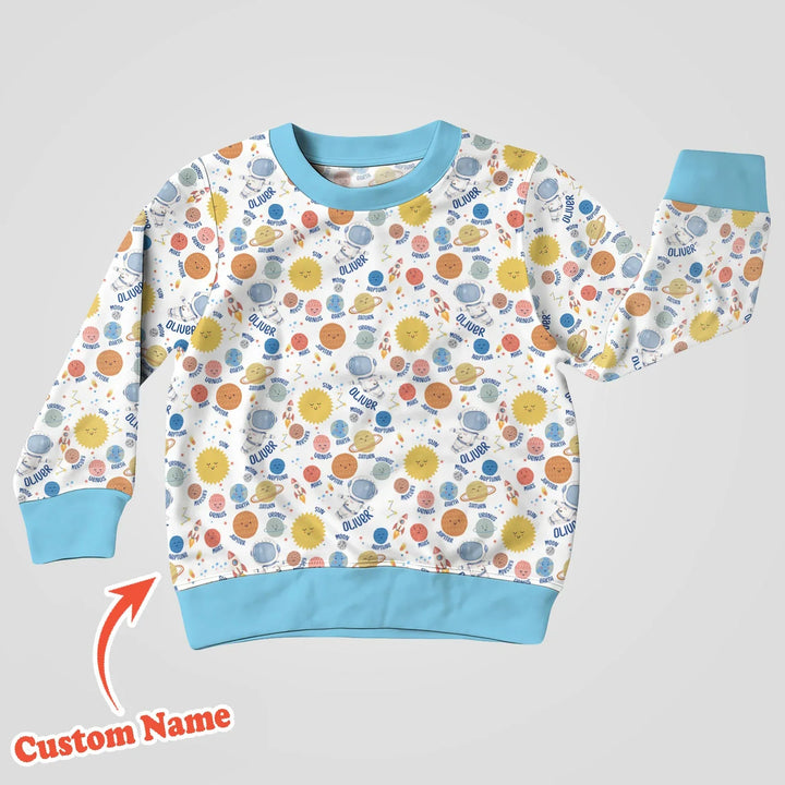 Custom Name Little's Kid into Universer Bamboo Crewneck Sweatshirt