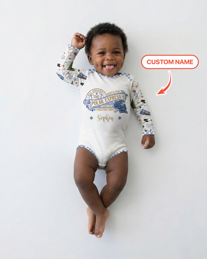 Custom Name North Pole Adventure Bamboo Bodysuit