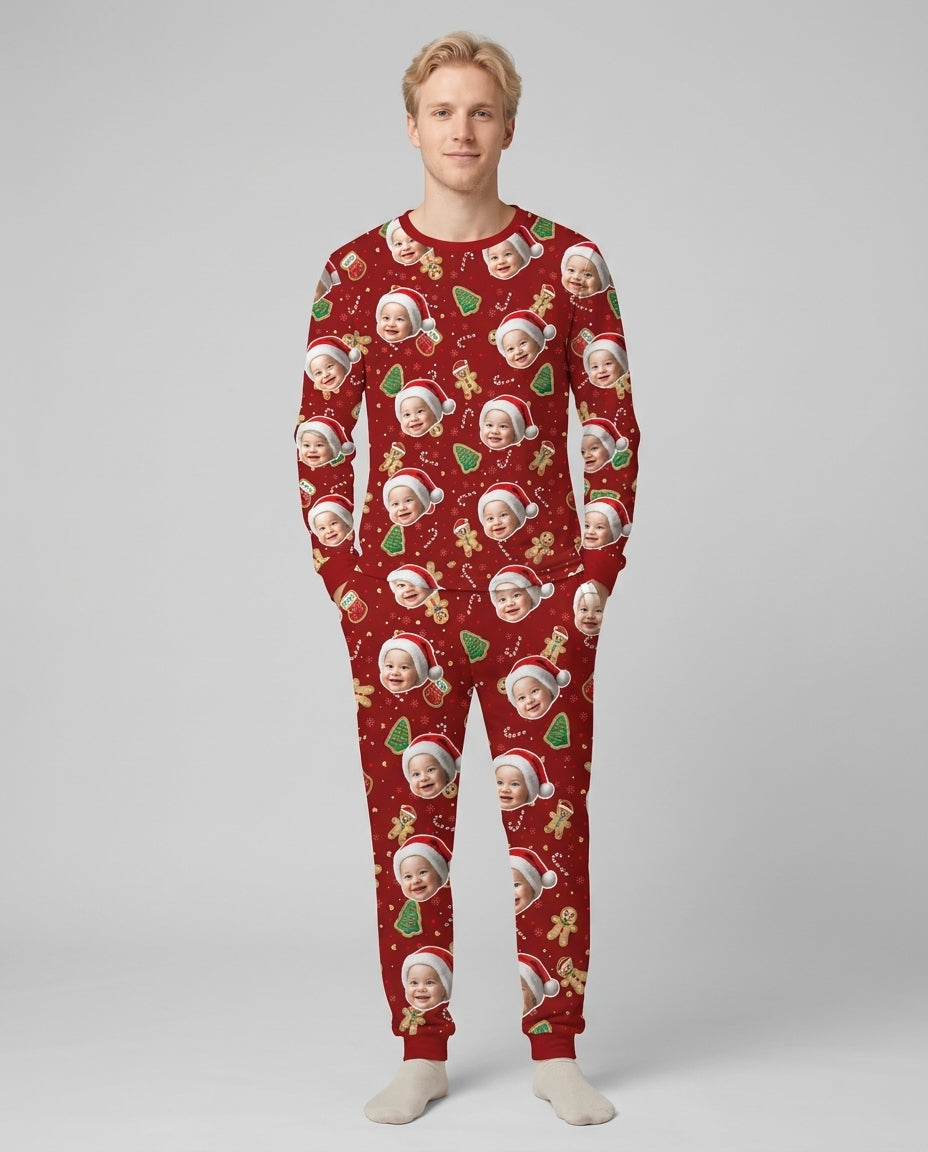 Custom Photo Funny Family Bamboo Men's Pajama Set
