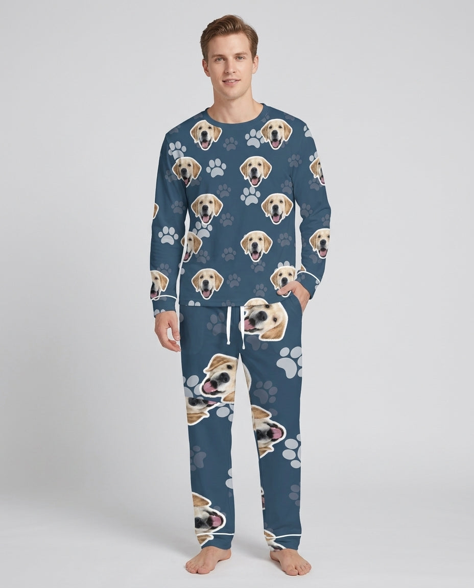Personalized Dog & Cat Photo Bamboo Men's Pajama Set