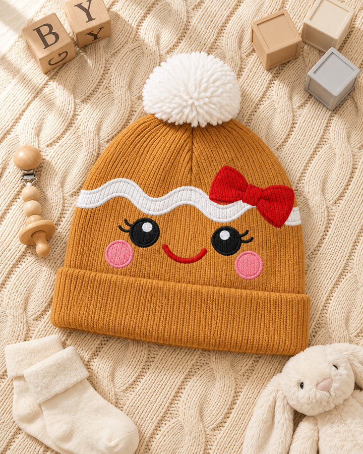 Little Gingerbread Cutie Bobble Beanie Hat