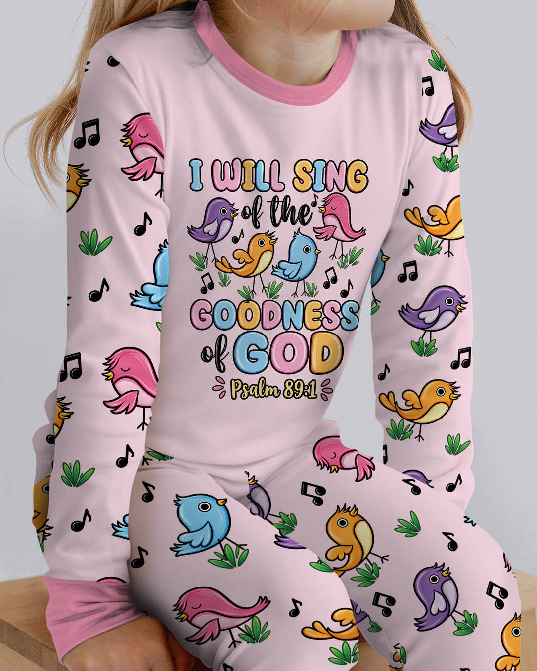 I Will Sing of the Goodness of God Bamboo Two Piece Long Sleeve Pajama Set