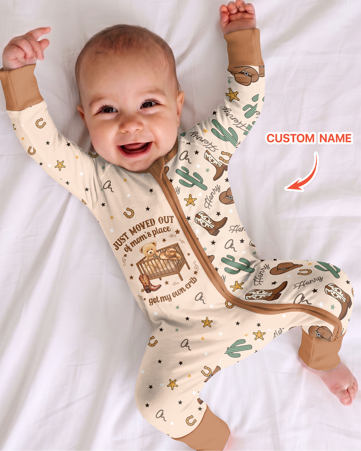 Custom Name Western Moved Out of My Mom's & Place Got My Own Crib Bamboo Convertible Zippy