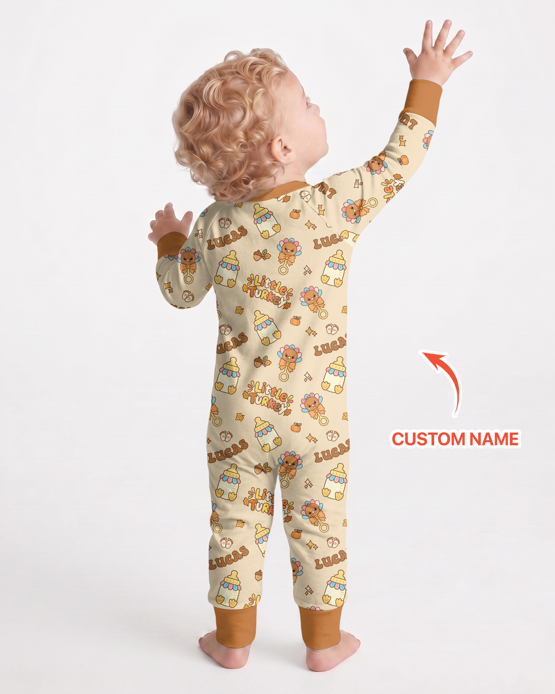 Little Turkey On The Way Family Matching Bamboo Convertible Zippy