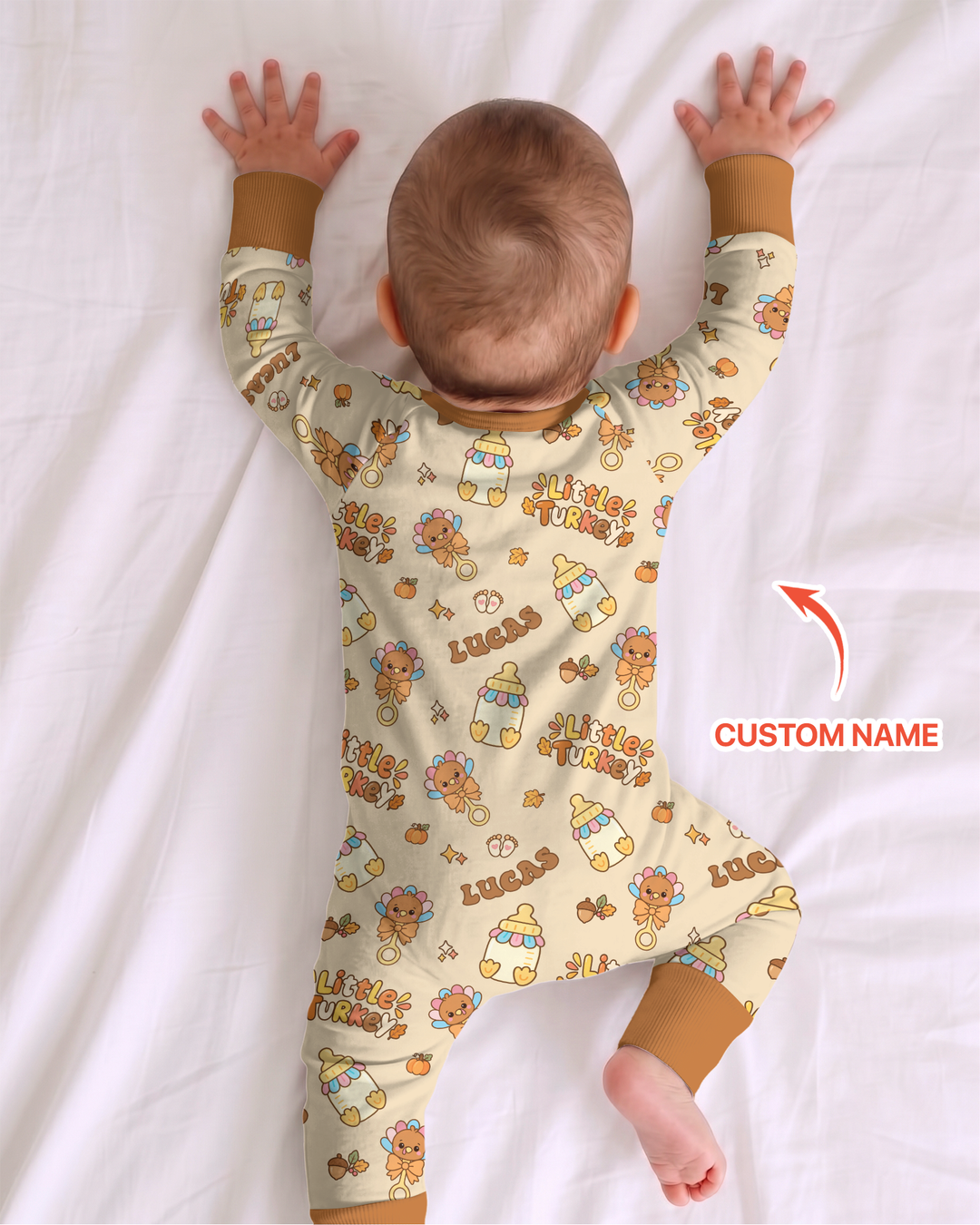 Little Turkey On The Way Family Matching Bamboo Convertible Zippy