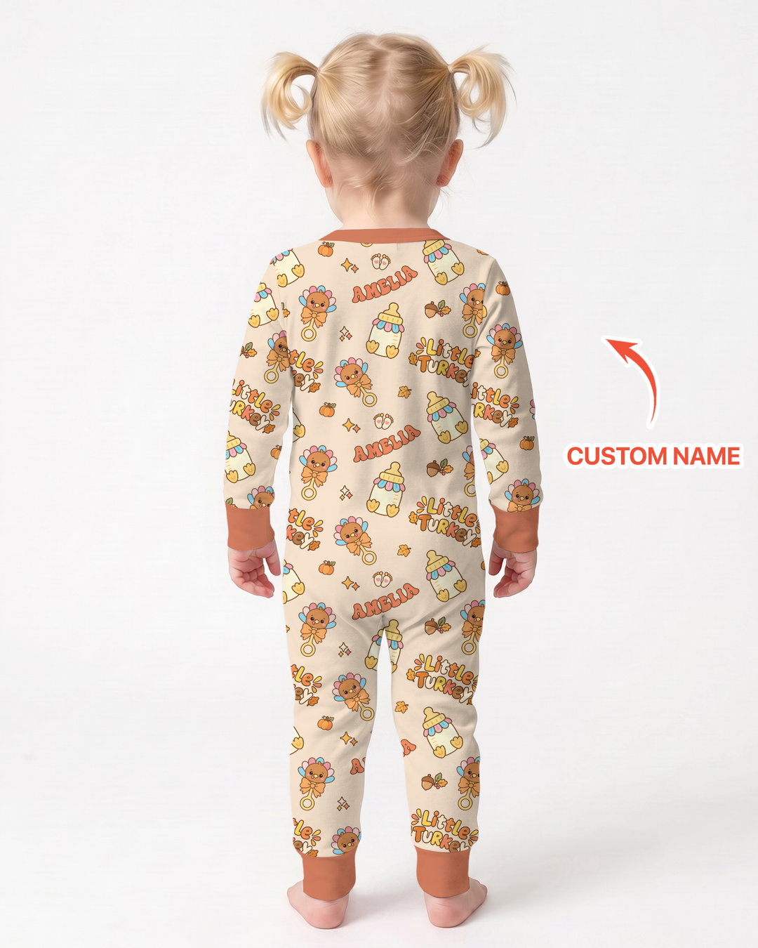 Little Turkey On The Way Family Matching Bamboo Convertible Zippy