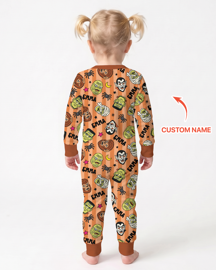 Custom Name Spooky Monsters Bamboo Convertible Zippy