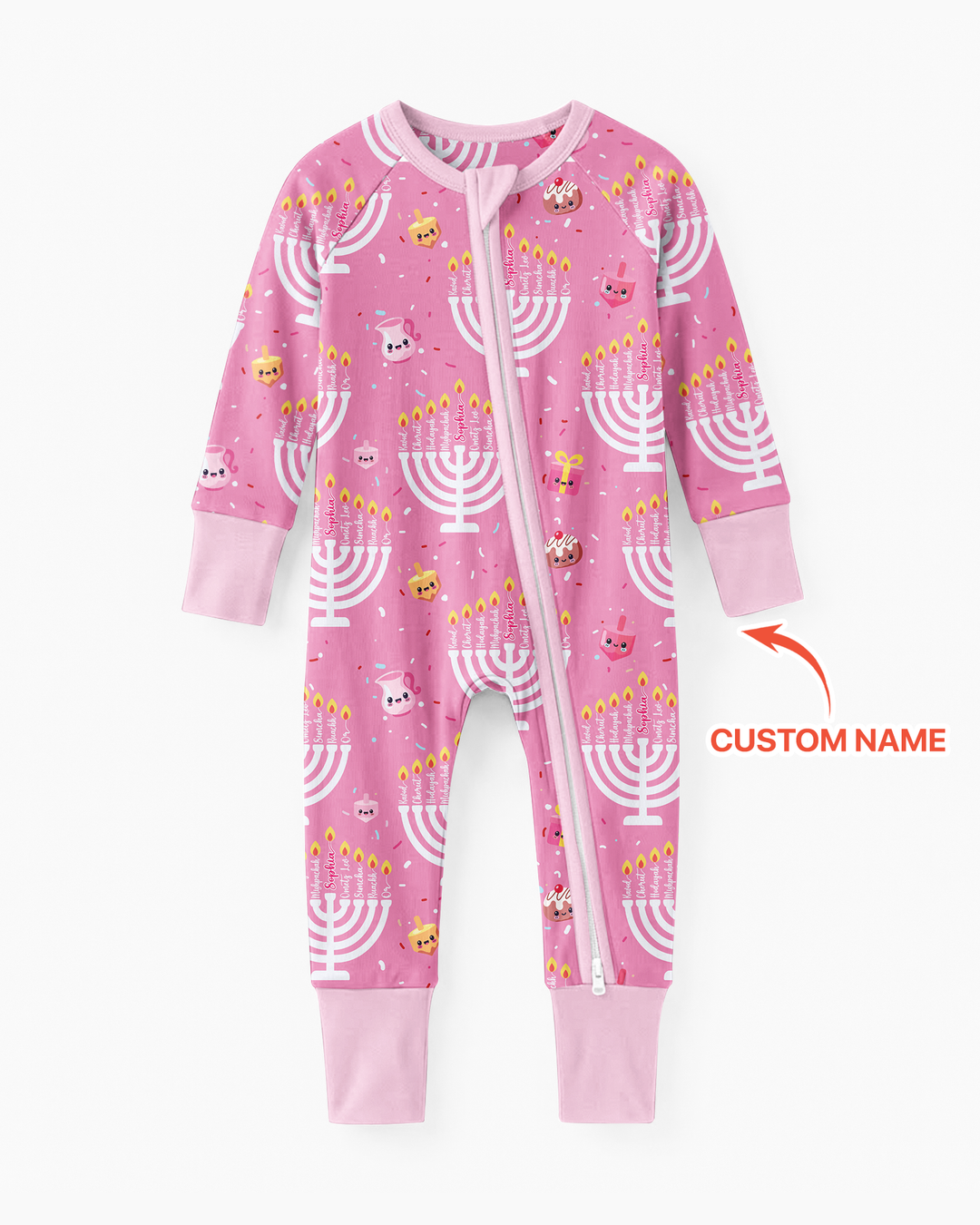 Custom Name Hannukkah Menorah Family Matching Bamboo Convertible Zippy