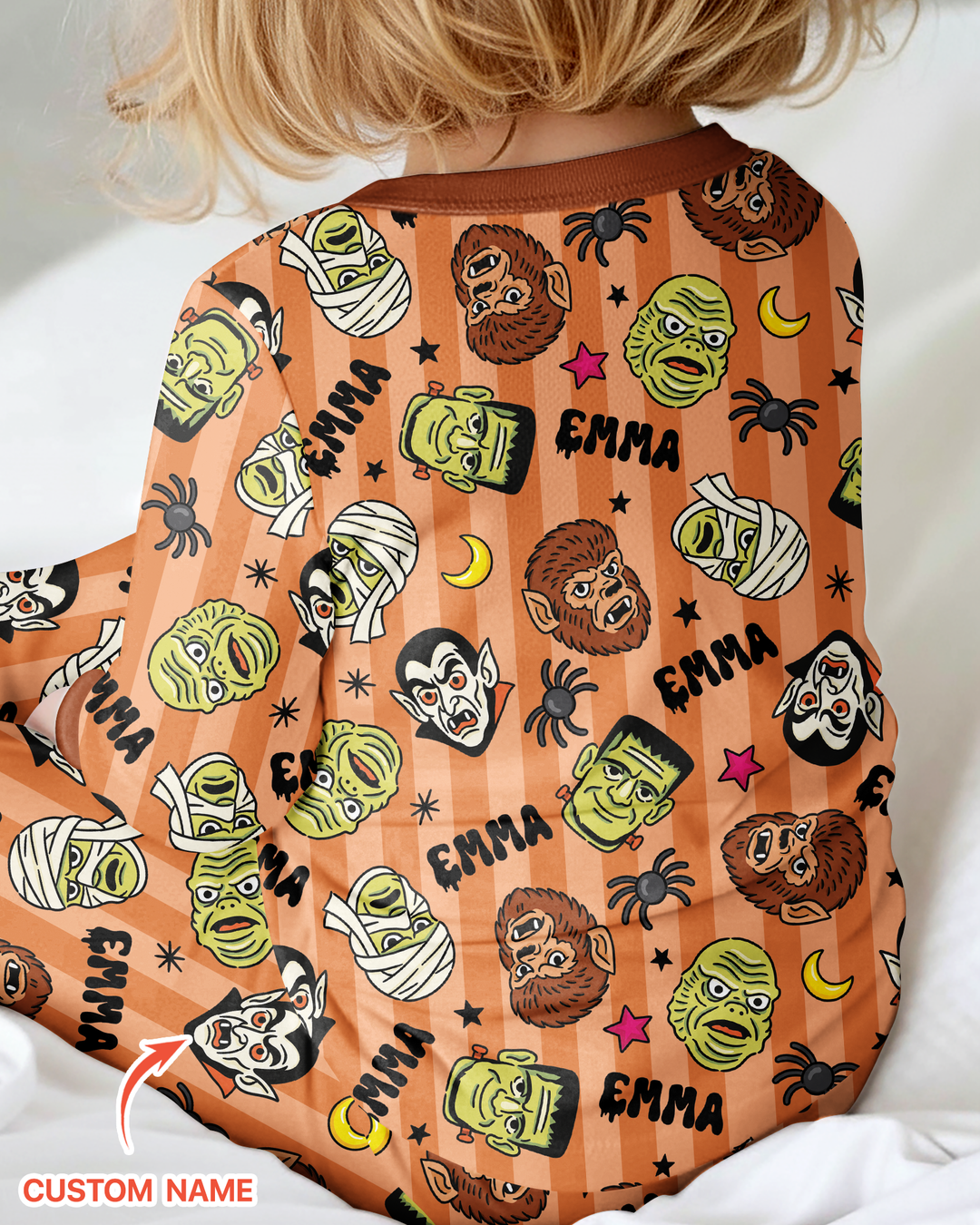 Custom Name Spooky Monsters Bamboo Convertible Zippy