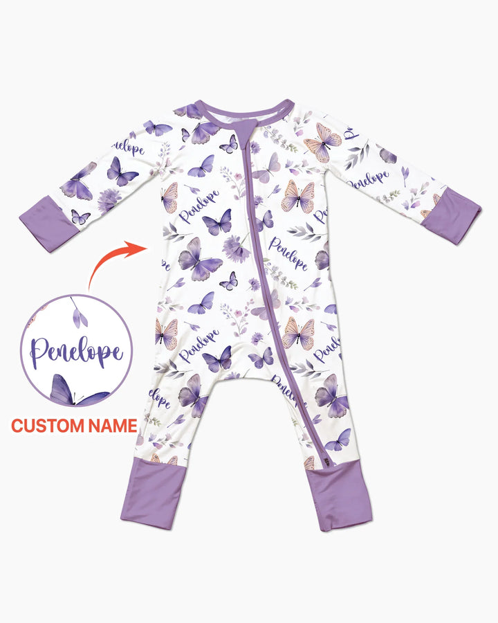 Custom Name Lilac Bloom Bamboo Convertible Zippy