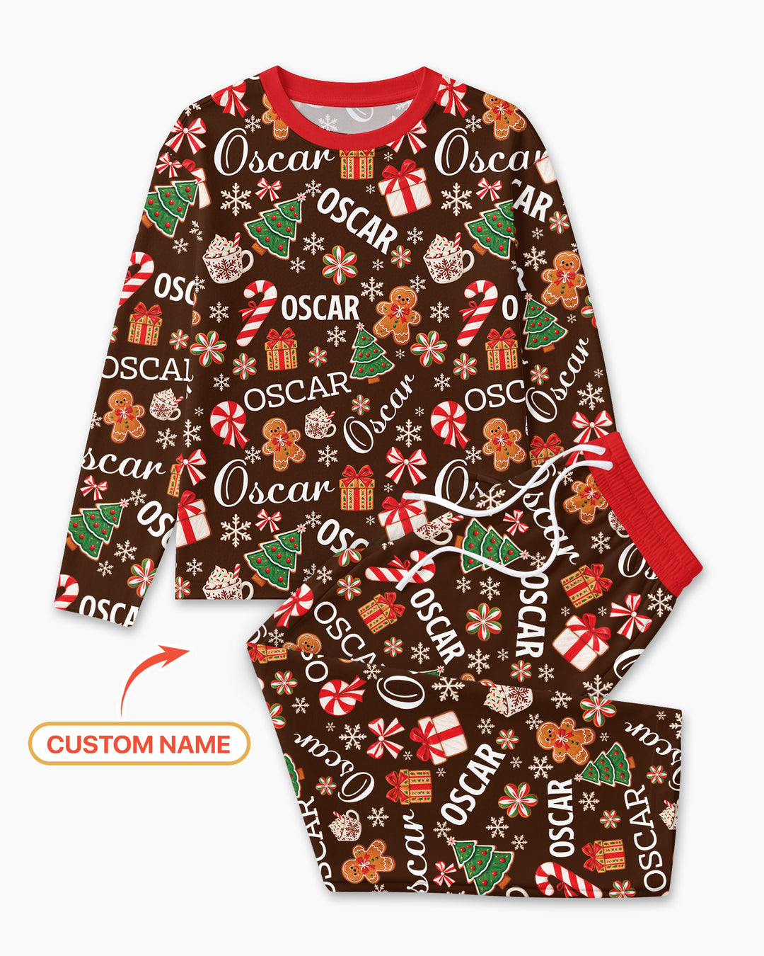 Merry Christmas Custom Name Bamboo Men's Pajama Set