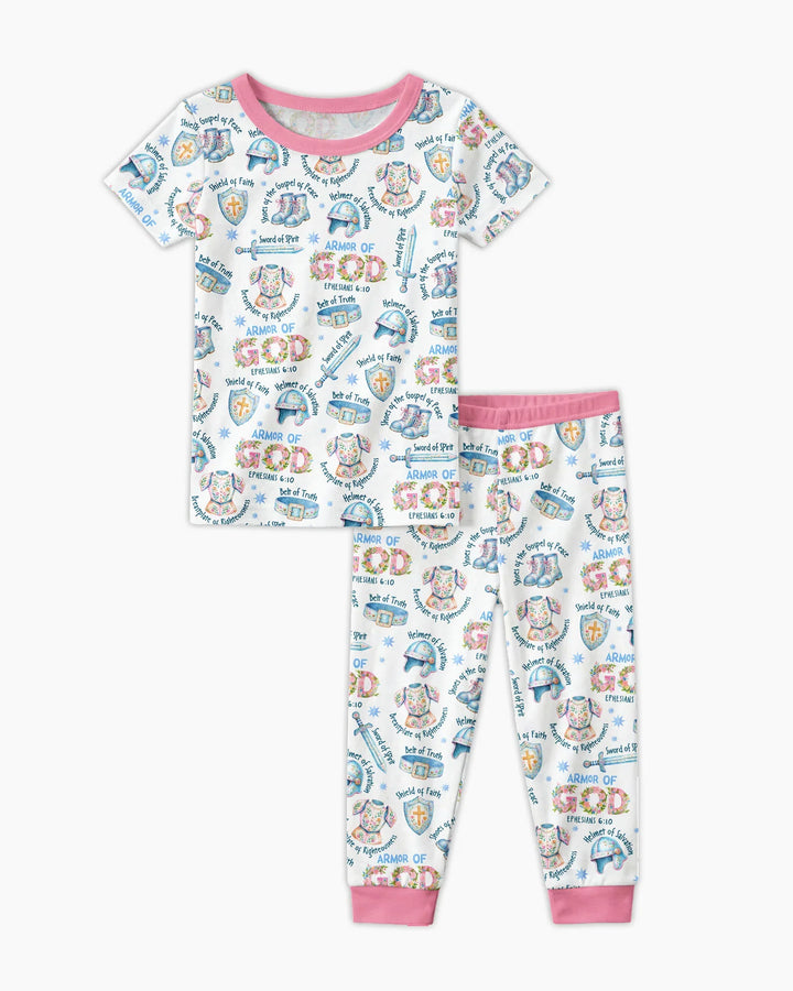 Put On The Full Armor Of God Bamboo Two Piece Short Sleeve Pajama Set