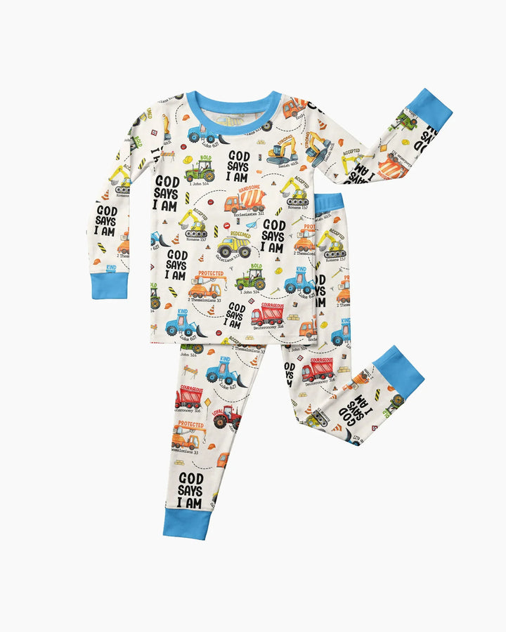 God Says I Am Boy Bamboo Two Piece Long Sleeve Pajama Set