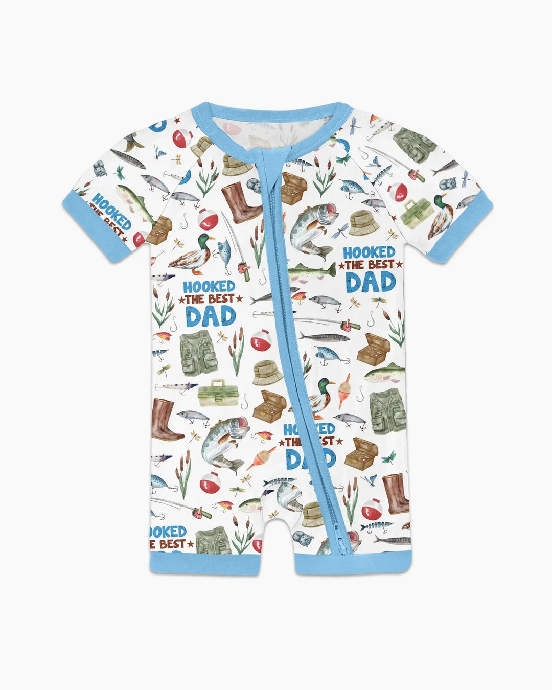 Hooked The Best Dad Daddy & Me Matching Bamboo Shorty Zippy