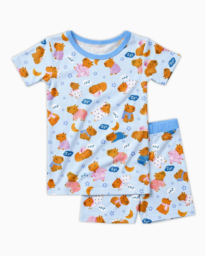 Capyjama Family Matching Bamboo Two Piece Short Sleeve Shorts Pajama Set