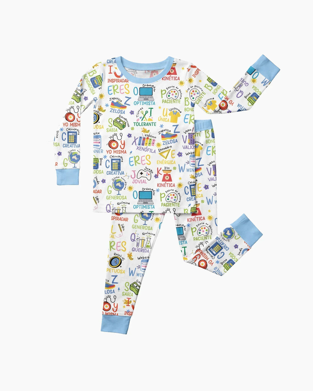 You Are Spanish Alphabet Version Bamboo Two Piece Long Sleeve Pajama Set