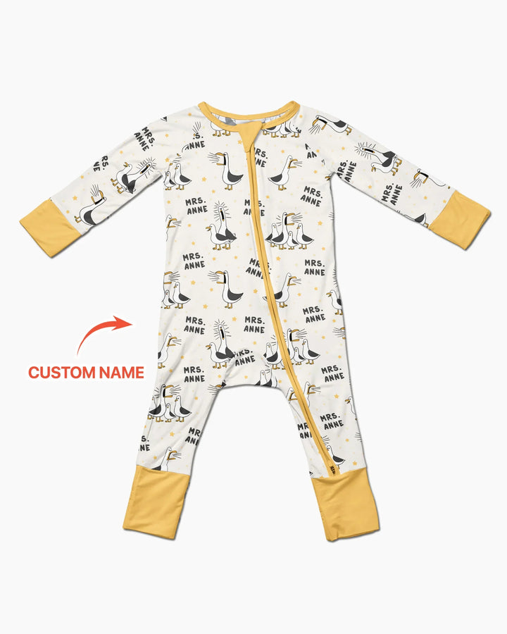 Custom Funny Seagulls Teacher Bamboo Convertible Zippy
