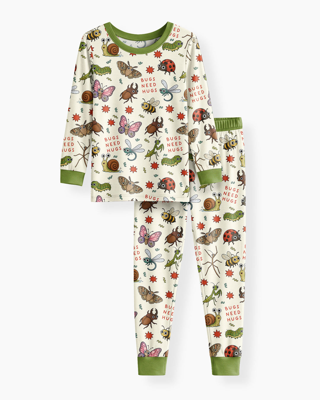Bugs Need Hug Bamboo Two Piece Long Sleeve Pajama Set